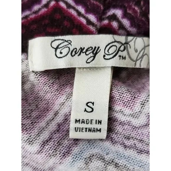 COREY P Women's Multicolor Cowl Neck Handkerchief Hemline Sweater Dress Sz S - Picture 8 of 10